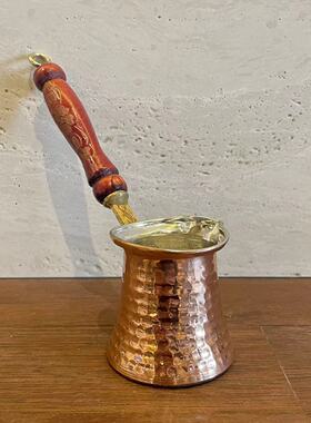 土耳其咖啡壶木柄原装进口锤点铜turkish coffee pot沙煮ibrik2人