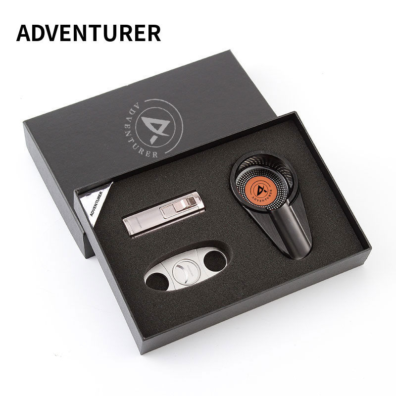 套装三件套雪茄烟套装工具三火打火机烟灰缸锋利雪茄剪刀礼盒套装