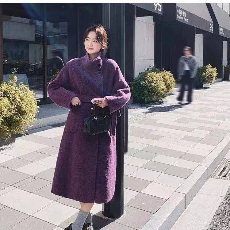 2026网红冬季新款时尚气质百搭显瘦长款毛呢外套女高级感呢子大衣