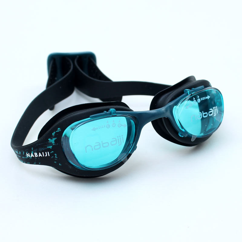 法国品牌成人男女专业泳镜宽带鼻梁可调水镜黑色防雾防水游泳眼镜