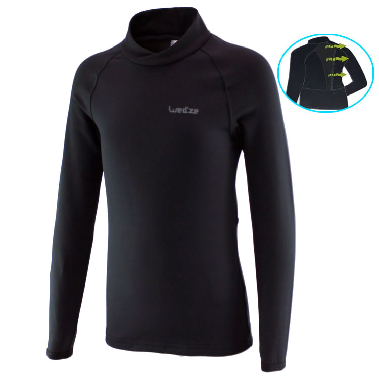 法国品牌儿童滑雪速干男女孩排汗长袖冬季打底衫运动加绒保暖内衣