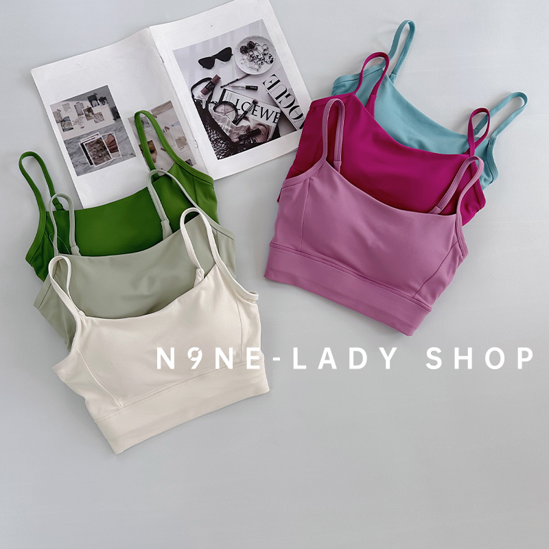 外穿内搭性感V背吊带美背运动文胸女一体式防震跑步健身瑜伽内衣