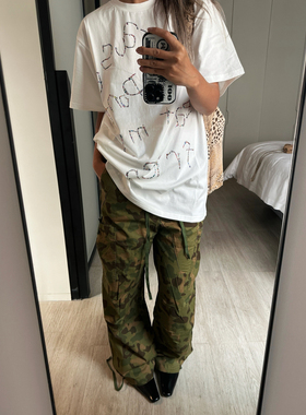 don't eat my friends欧美小众24夏潮牌烫钻彩色字母宽松短袖T恤