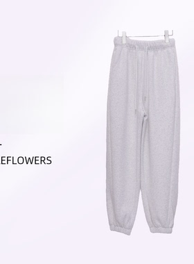 东倪原创加绒加厚高支棉奥粒绒卫裤简约束脚显瘦百搭 84D2476