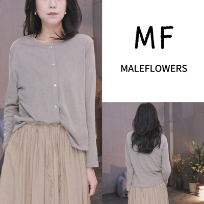 东倪MF 春季新款极简风圆领长袖单排扣开衫外搭上衣女 86A2585