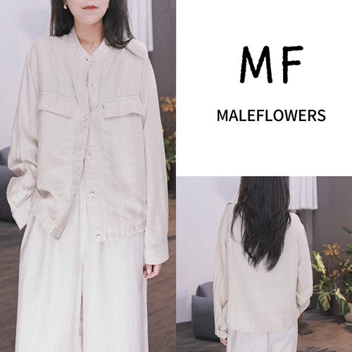 东倪MF 汉麻100新款宽松休闲圆领百搭显瘦上衣86B66102