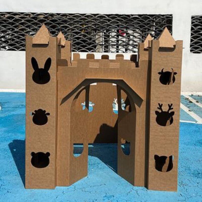 童话城堡儿童diy玩具幼儿园亲子手工拼装小屋纸板房子纸箱制作