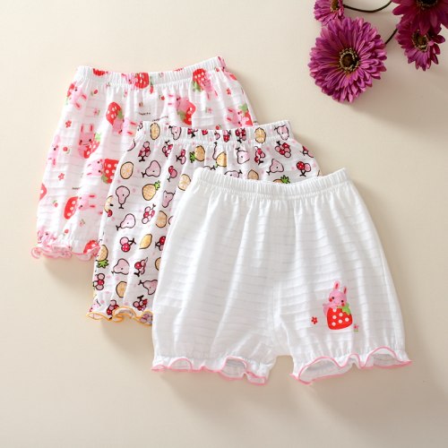 夏季短裤女童纯棉灯笼裤3条装
