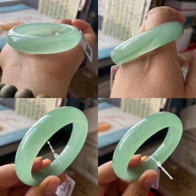 灵玥美玉正圈绿东陵玉手镯唯美风