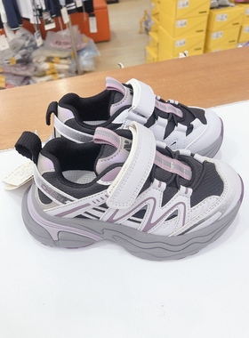 实体店2025秋季新款女童双网纽扣运动鞋超轻运动鞋90609-3XQ