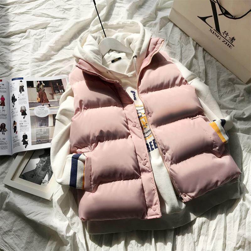 羽绒棉马甲女短款秋冬新款韩版百搭加厚坎肩马夹女面包服外套