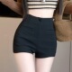 弹力紧身直筒a字短裤 女2024新款 夏薄款 韩版 高腰休闲辣妹显瘦靴裤