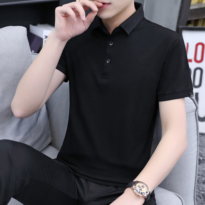 男装夏季短袖POLO衫翻领纯色高端商务休闲上衣服男士纯棉半袖t恤