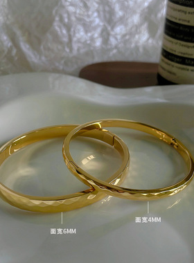 棱形纹手镯女不掉色高级感