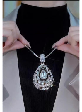 日韩水滴项链之恋百搭蓝色吊坠