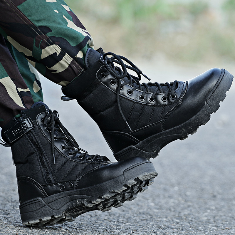 Boots militaires en cuir - porter - Ref 1397950 Image 3