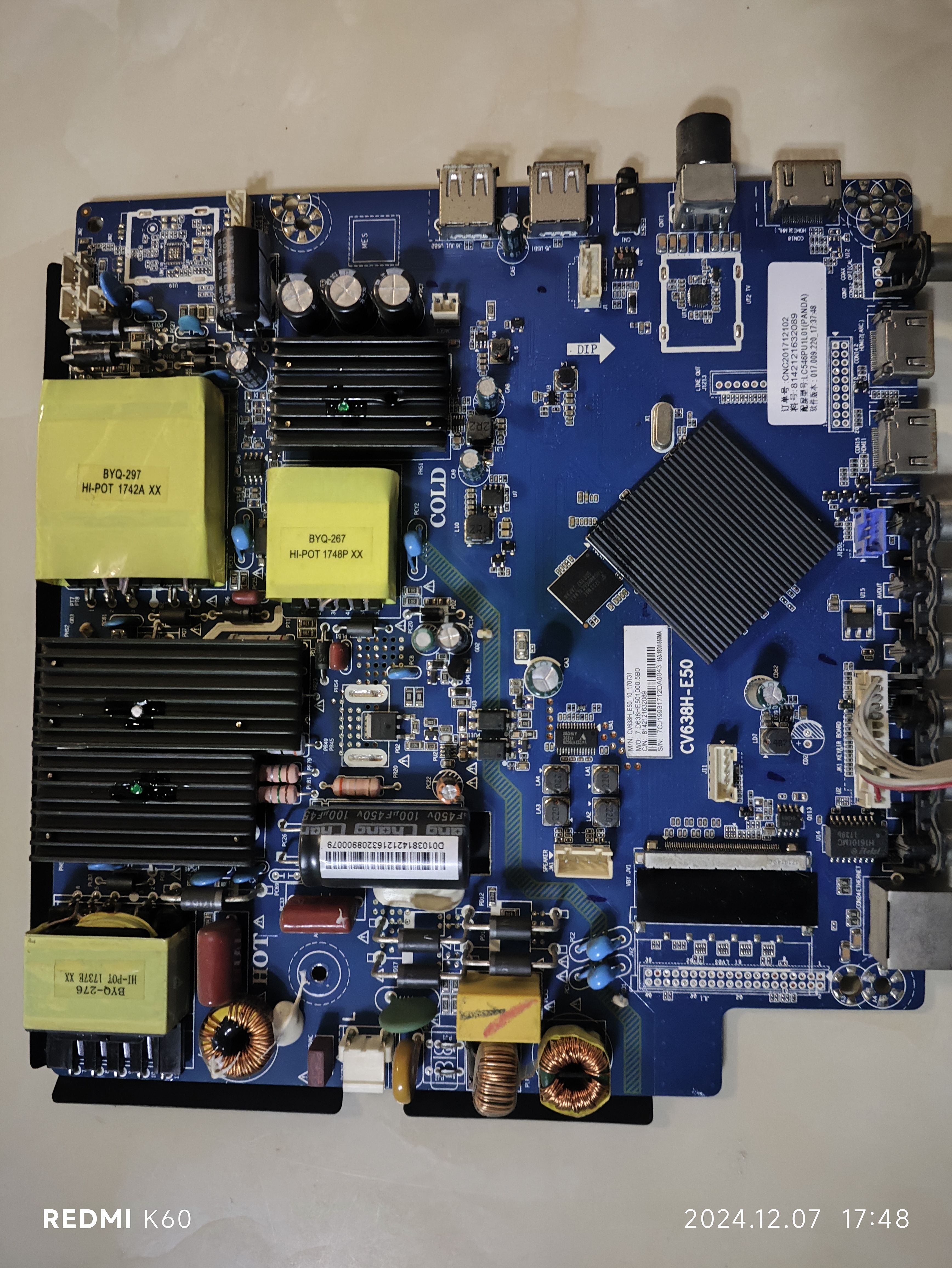 维修酷开55KX2 CV638H-E50 LC546PU1L01熊猫emmc备份8G5.1半图