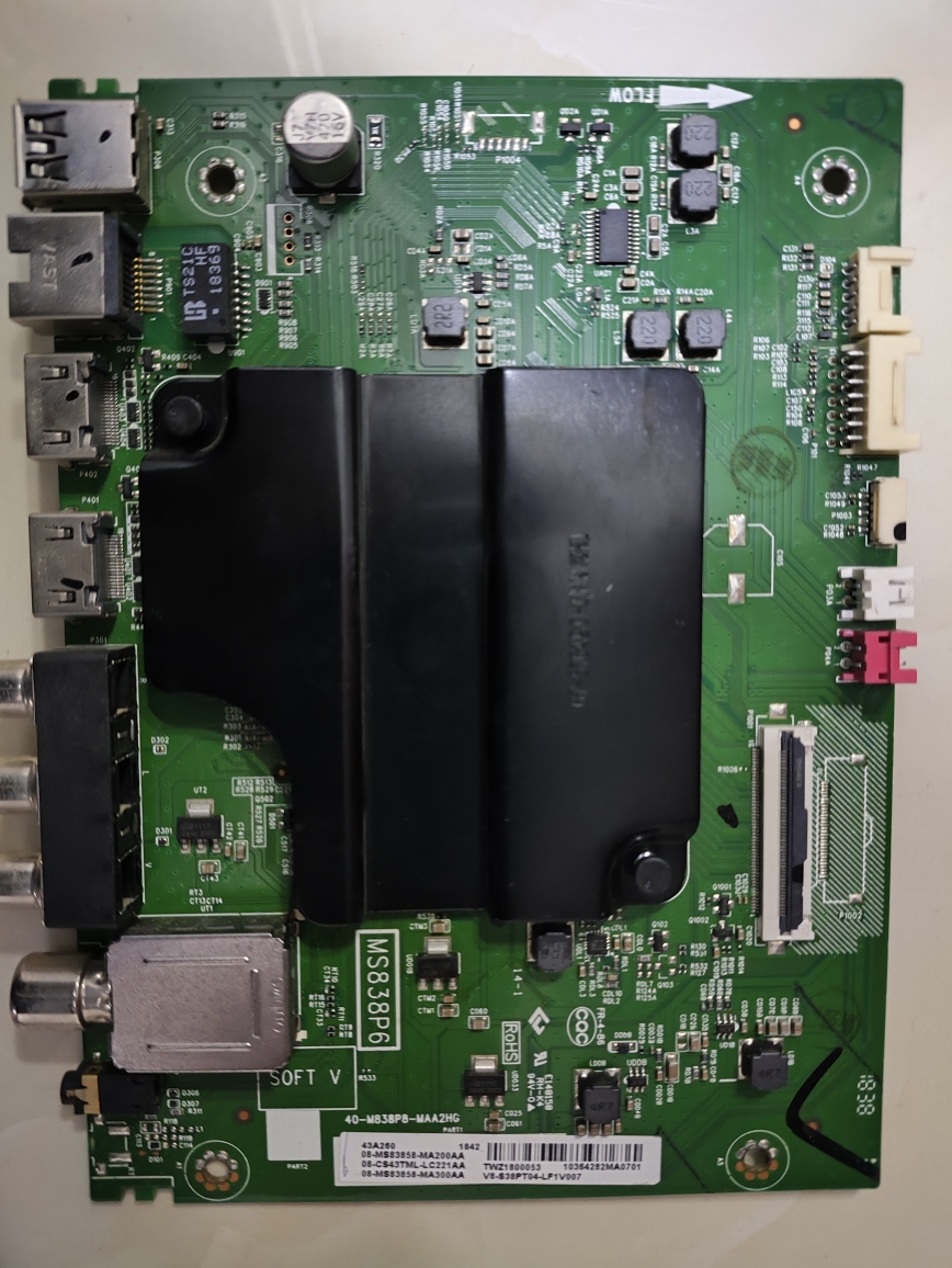 维修43A260 S38PT04 MS838P6 40-M838P8-MAA2HG EMMC备份8G5.0