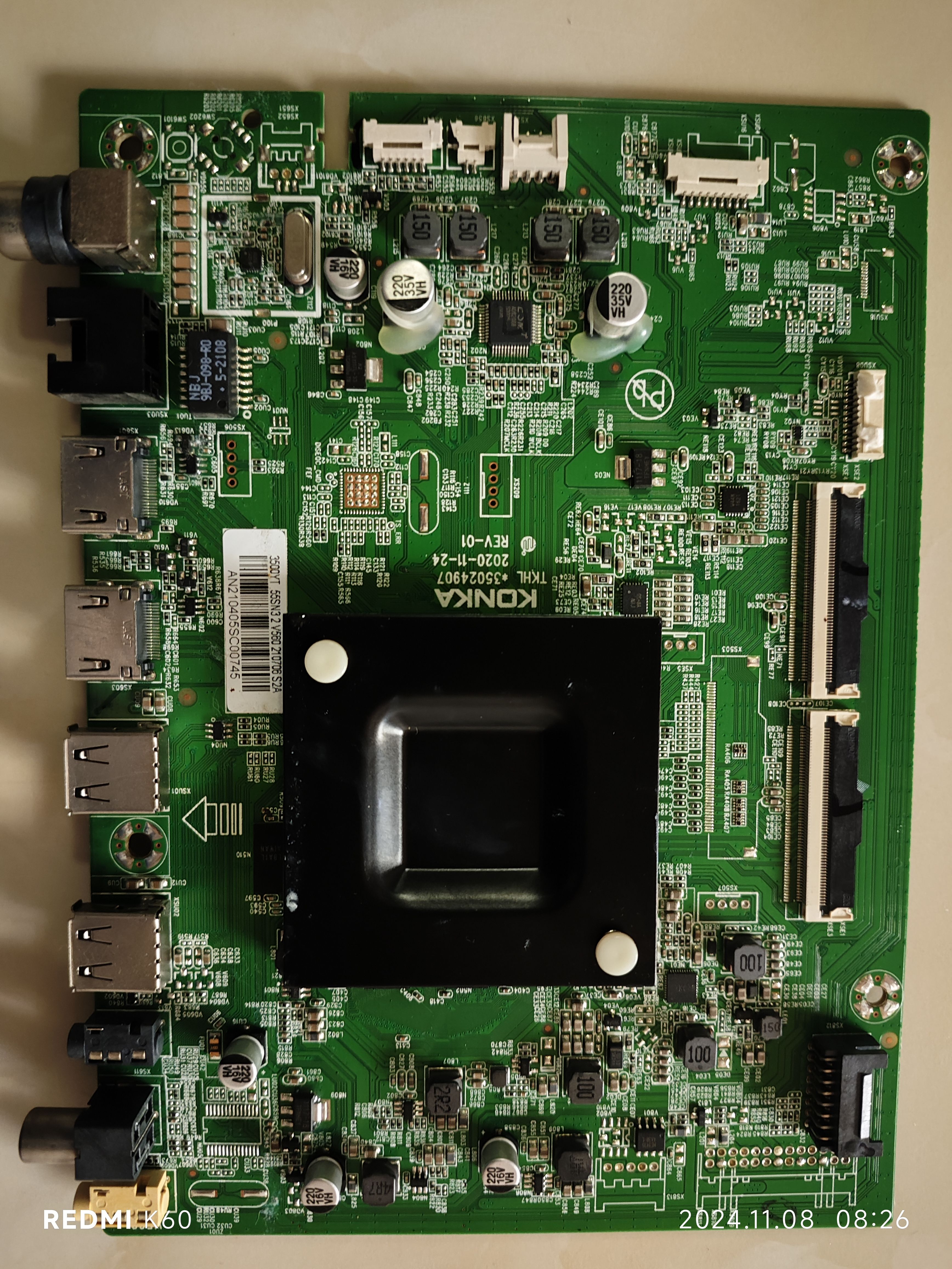 维修康佳LED55SN3 35024907 3500YT V560双排emmc备份32G5.1完整