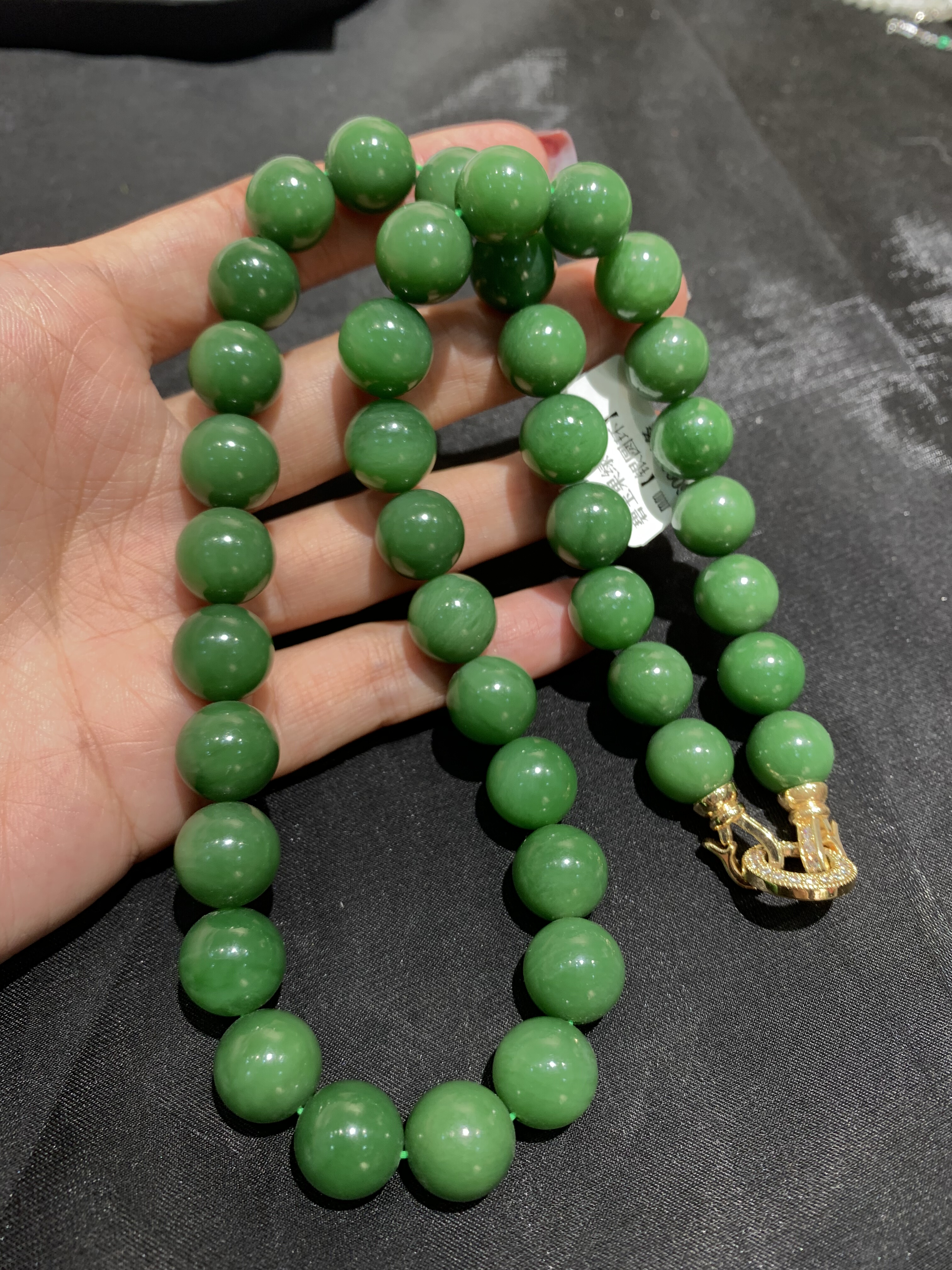 和田玉碧玉12m项链