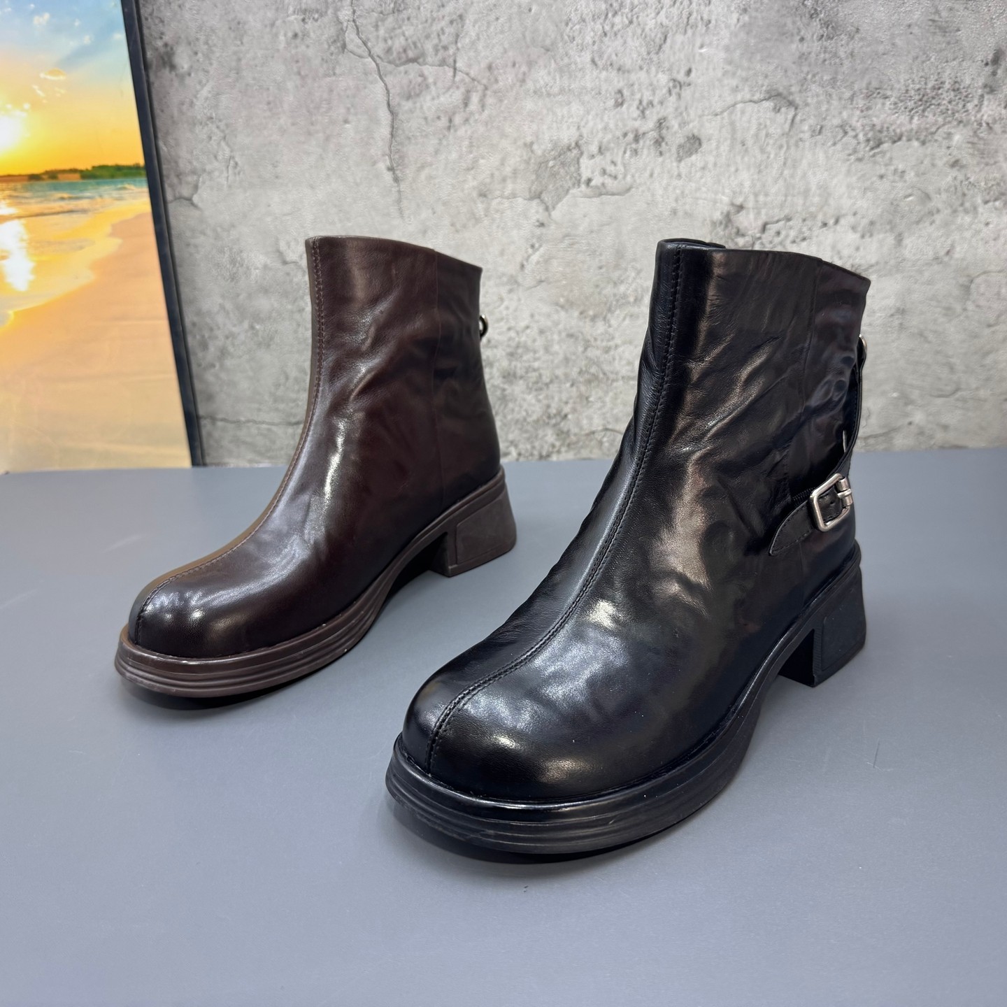 2025新款秋冬季撤柜断码真皮后拉链英伦单靴牛皮时尚切尔西靴女,女鞋,切尔西靴,淘宝优惠券,粉丝福利购,淘宝优惠卷