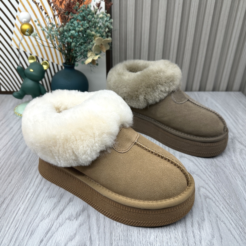 2025新款撤柜断码处理冬季真皮加厚毛毛口厚底羊毛保暖雪地靴棉靴