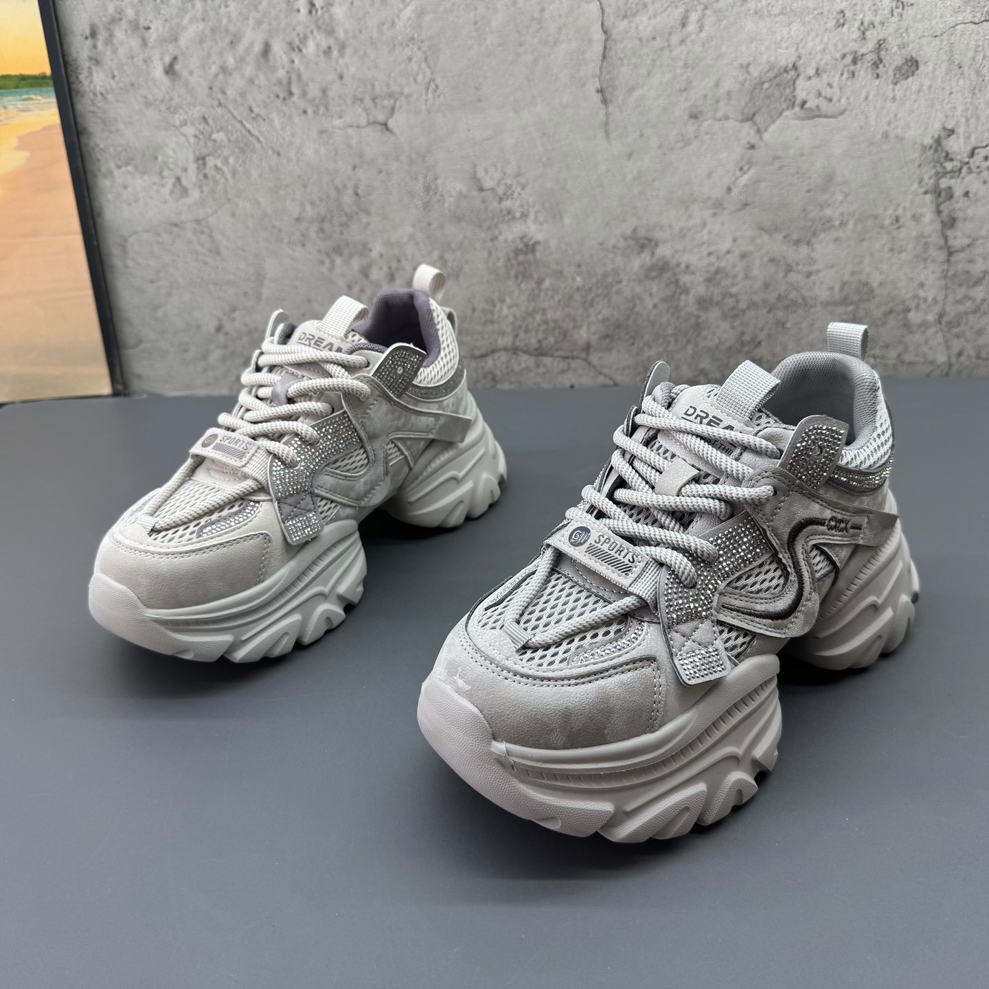 2026春季新款撤柜断码真皮时尚百搭厚底增高运动轻便老爹鞋女鞋,女鞋,时尚休闲鞋,淘宝优惠券,粉丝福利购,淘宝优惠卷