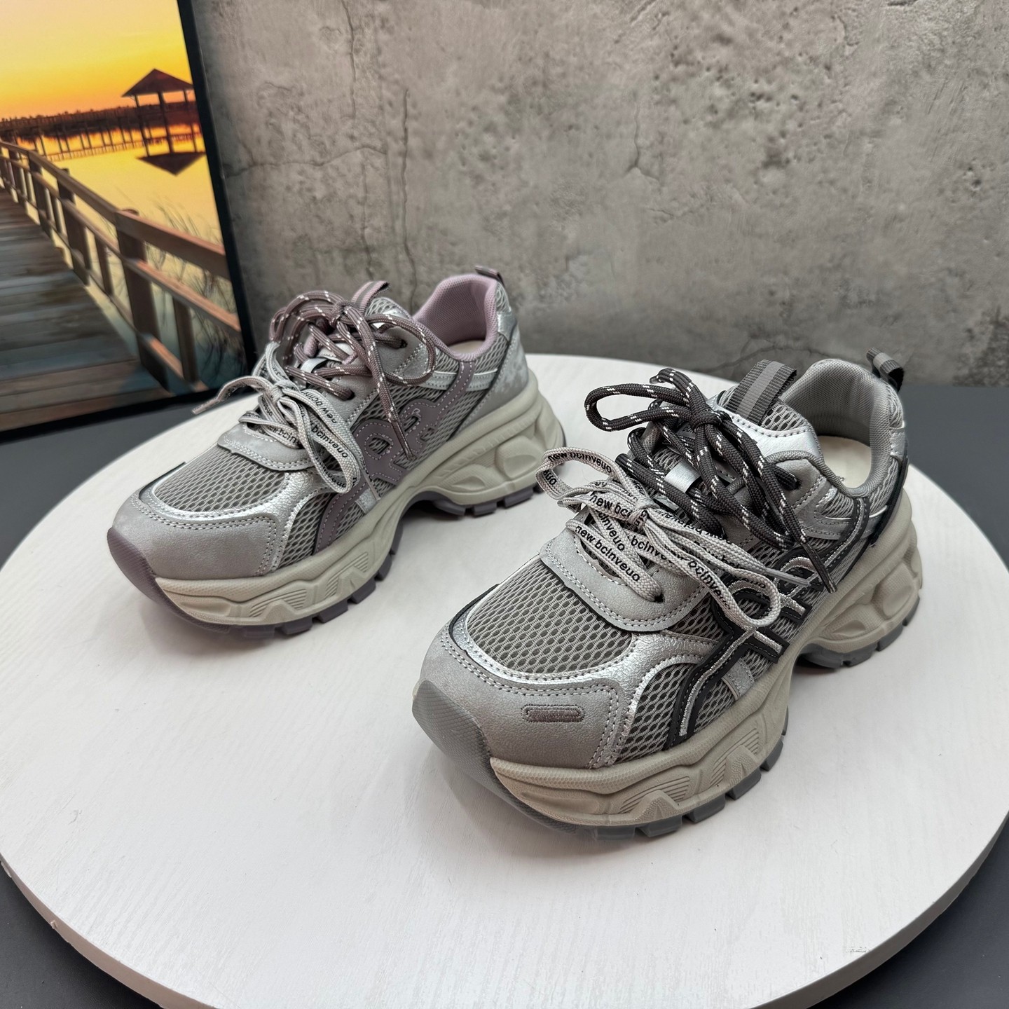 厚底老爹鞋女款2026春季新款网面运动鞋小个子增高系带百搭休闲鞋,女鞋,老爹鞋,淘宝优惠券,粉丝福利购,淘宝优惠卷