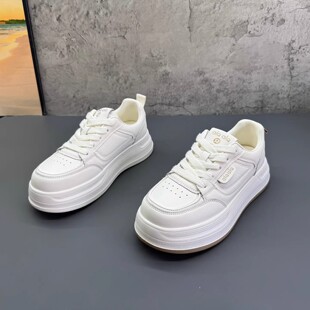 2026春季 软皮网红女板鞋 新款 真皮厚底韩版 撤柜断码 超轻软底小白鞋