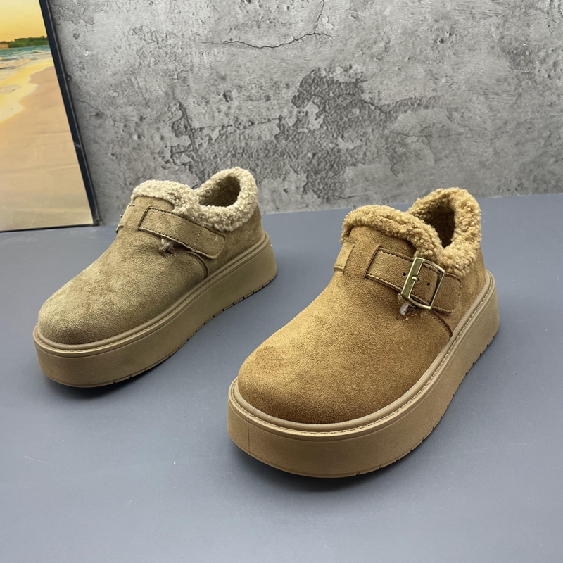时尚百搭加绒保暖勃肯鞋2025撤柜断码冬季新款女鞋复古深口女棉鞋