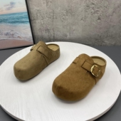 撤柜断码 新款 后空跟勃肯鞋 懒人鞋 复古包头半拖鞋 女拖鞋 2025秋季