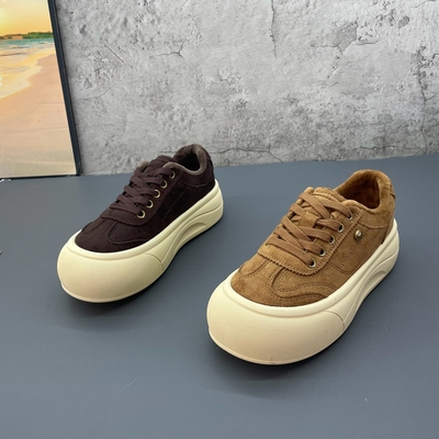 加绒德训鞋女款2025年秋冬季新款保暖棉鞋厚底增高板鞋休闲运动鞋