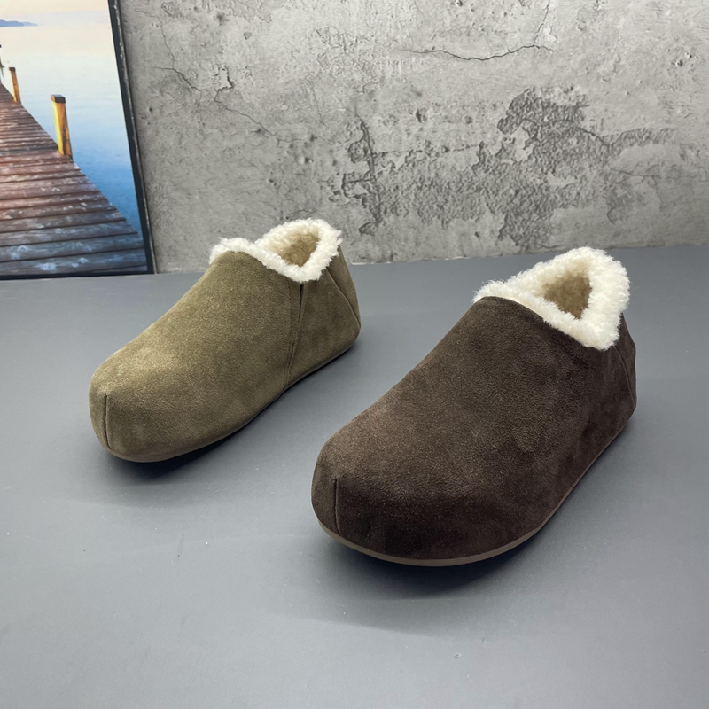 2025撤柜断码秋冬季新款牛反绒内增高深口套筒加绒保暖时尚女棉鞋