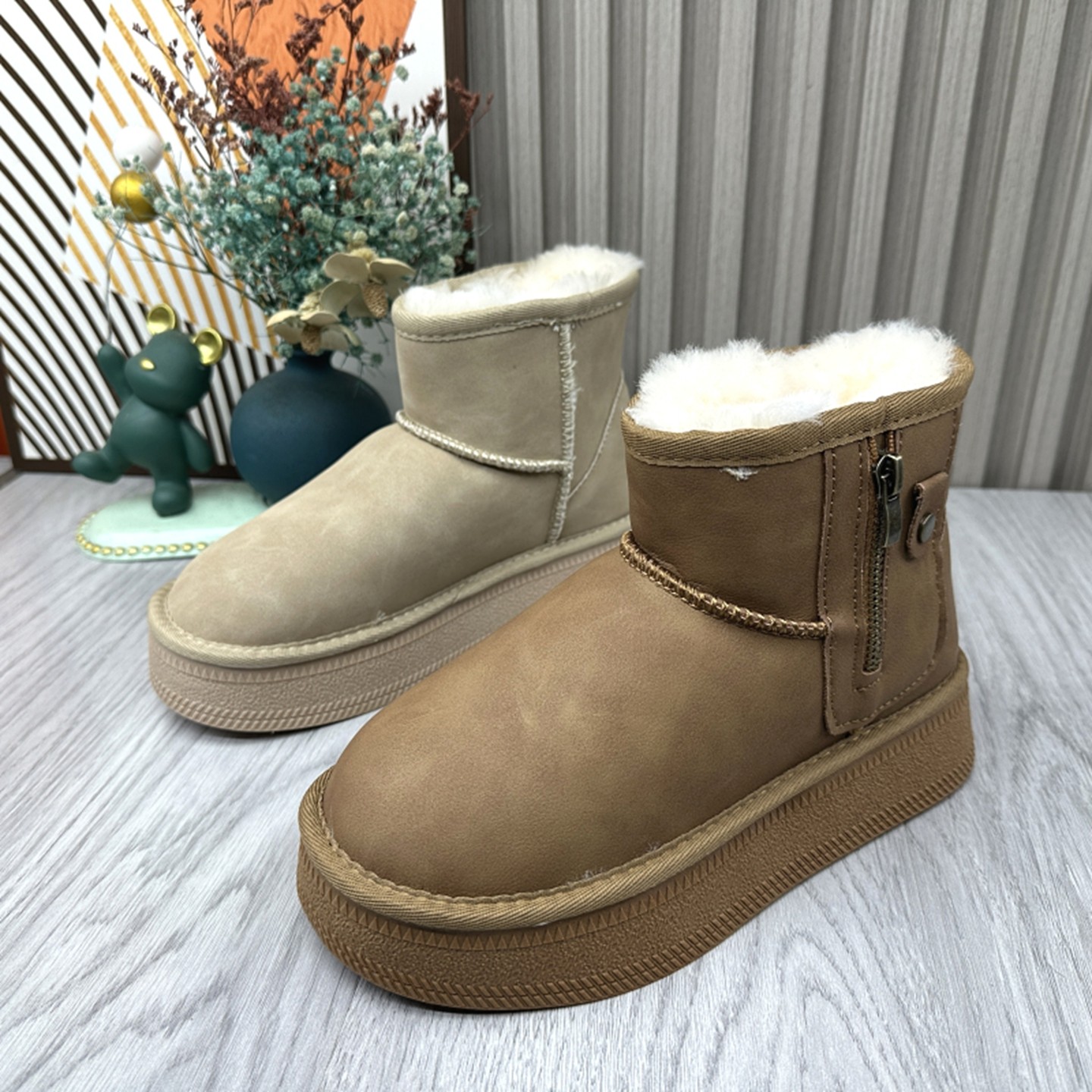 东北雪地靴2025新款撤柜断码处理冬季真皮厚底羊毛保暖防寒女棉靴,女鞋,时尚雪地靴,淘宝优惠券,粉丝福利购,淘宝优惠卷