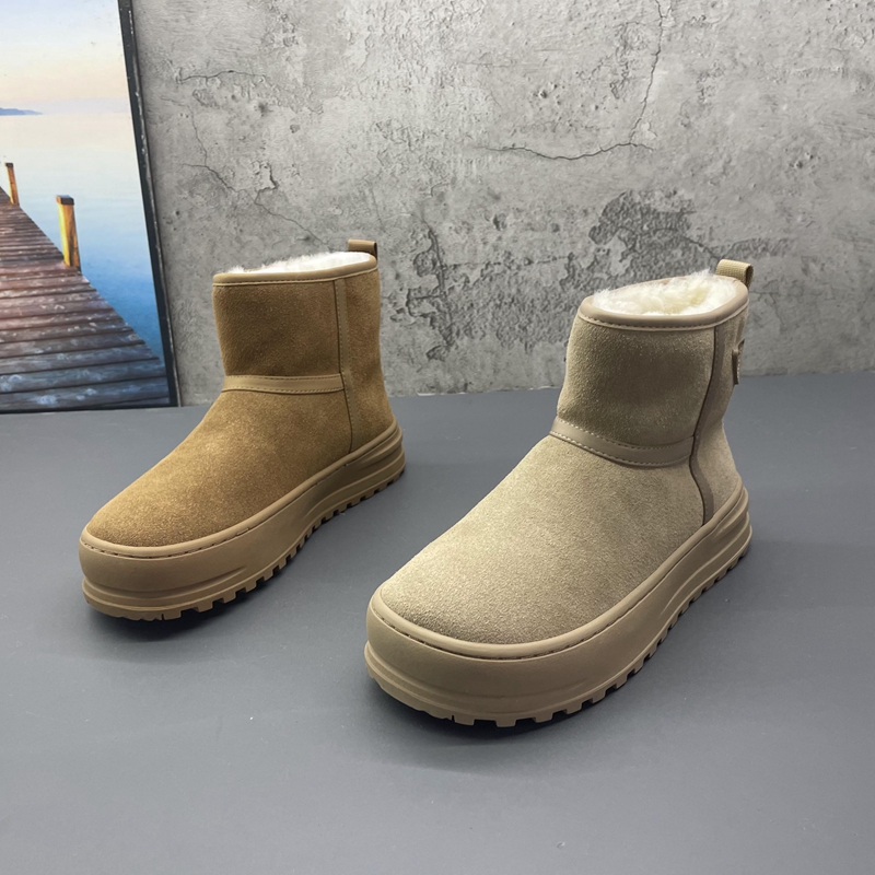 2025新款撤柜断码处理冬季牛反绒厚底户外羊毛保暖时尚雪地靴女靴