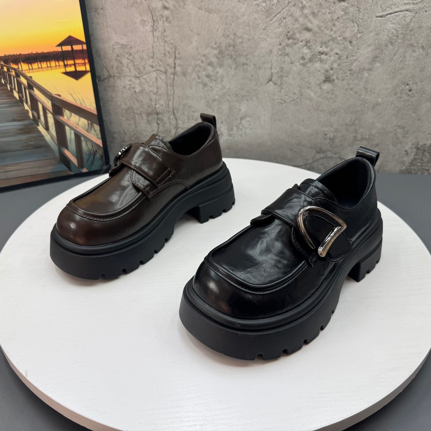 增高6.5CM~英伦厚底乐福鞋女2025款松糕单鞋显瘦学院风通勤小皮鞋,女鞋,乐福鞋（豆豆鞋）,淘宝优惠券,粉丝福利购,淘宝优惠卷