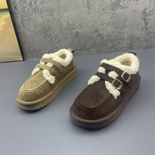 2025撤柜断码秋冬季新款女鞋平底复古加绒保暖勃肯鞋复古女棉鞋