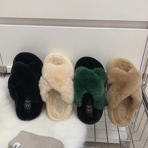 獭兔毛真毛高级感毛质增高拖鞋