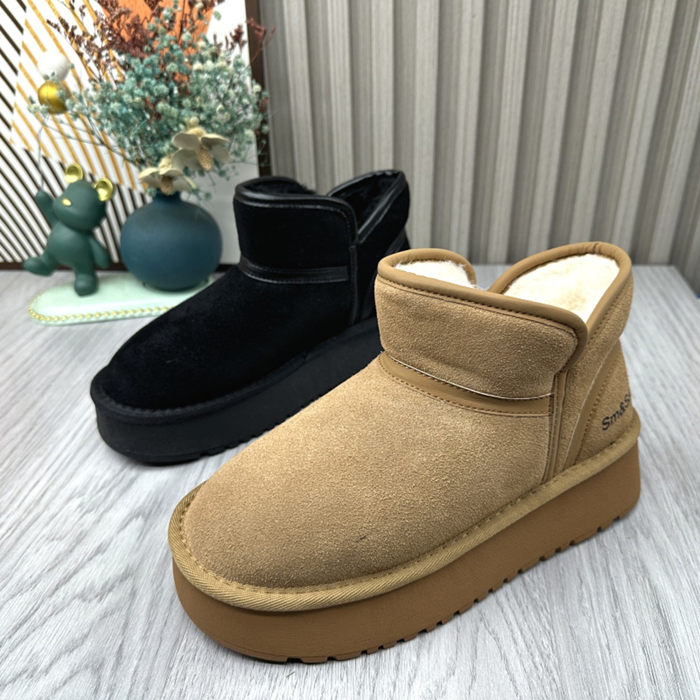 2025新款撤柜断码处理冬季真皮厚底羊毛保暖防寒东北雪地棉短靴,女鞋,时尚雪地靴,淘宝优惠券,粉丝福利购,淘宝优惠卷