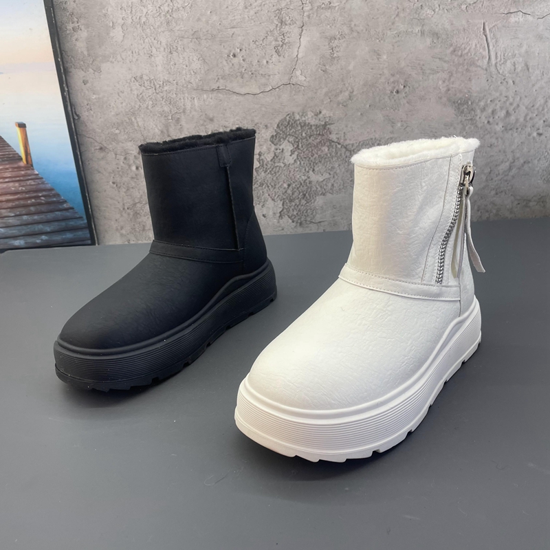 2025新款撤柜断码处理冬季真皮户外加绒加厚保暖侧拉链雪地靴女靴