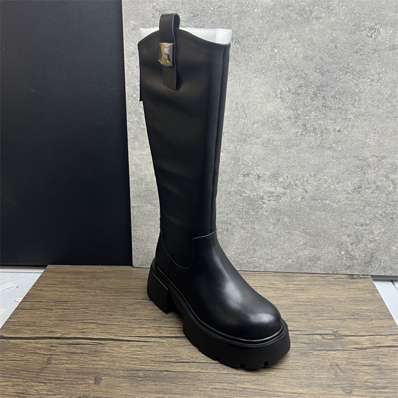 牛皮长靴子品牌折扣断码2024冬季新款真皮粗跟加绒骑士靴高筒女靴,女鞋,时装靴,淘宝优惠券,粉丝福利购,淘宝优惠卷