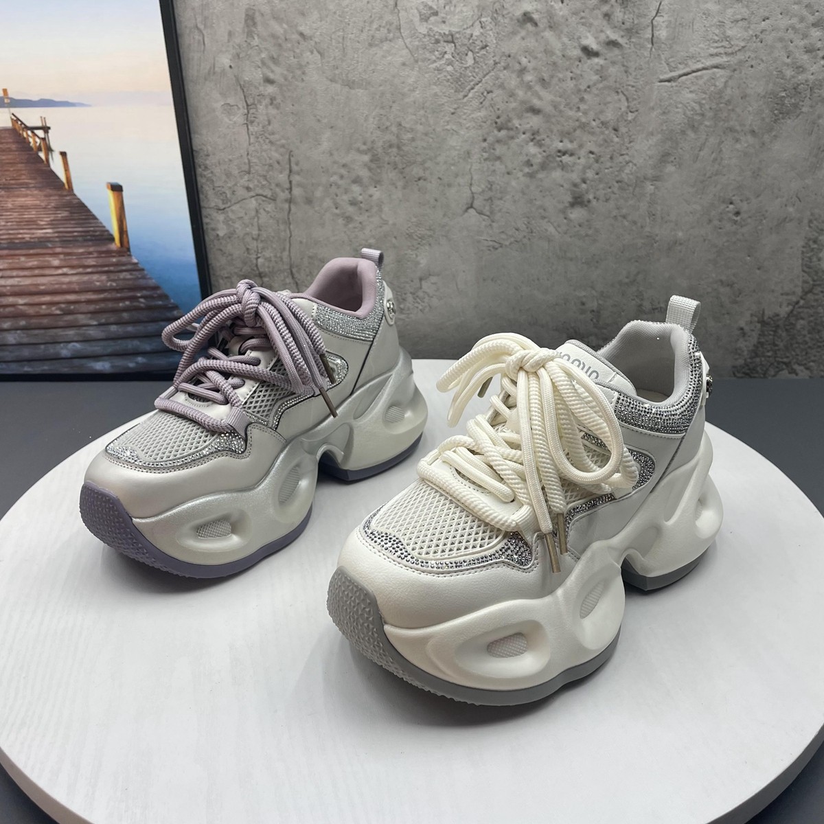 2025秋季新款撤柜断码真皮松糕厚底小个子增高学院运动老爹鞋女鞋,女鞋,时尚休闲鞋,淘宝优惠券,粉丝福利购,淘宝优惠卷