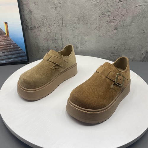 2025撤柜断码秋季新款厚底深口低帮勃肯鞋绒面圆头套脚舒适女单鞋