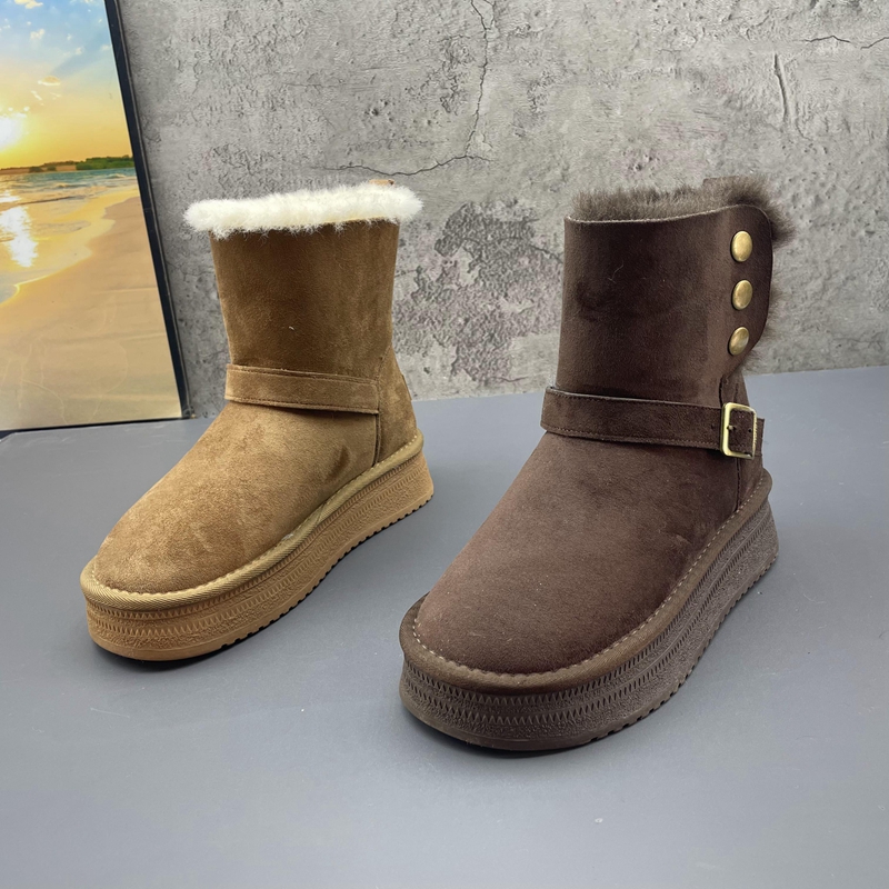 加绒加厚雪地靴2025新款撤柜断码处理冬季厚底套筒舒适大棉靴子