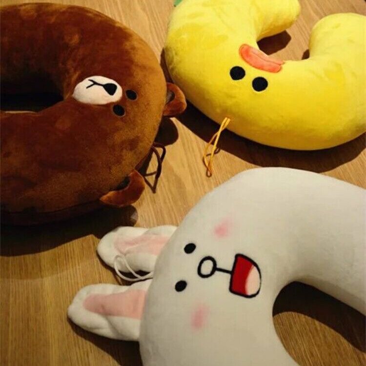 Line friends布朗熊可妮兔U型枕 休闲枕 旅行颈枕 老款 无搭扣