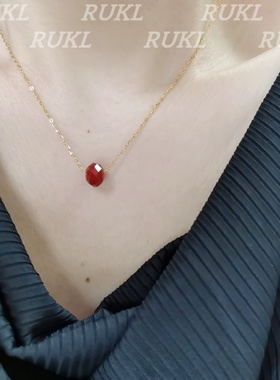 RUK疗愈绯红赤朱水晶高保色项链