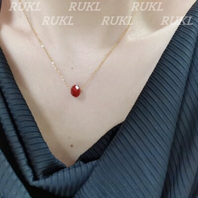 RUK疗愈绯红赤朱水晶高保色项链