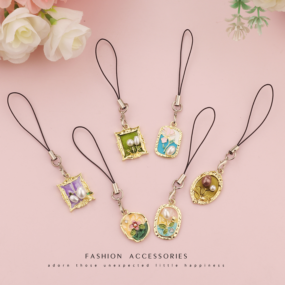 简约莫奈花园法式复古钥匙扣