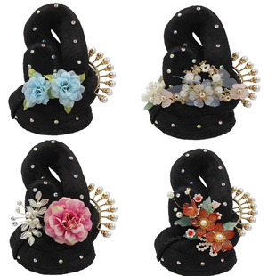 古装成人儿童古典舞民族舞汉服头饰假发髻艺考生丽人行发饰飞天