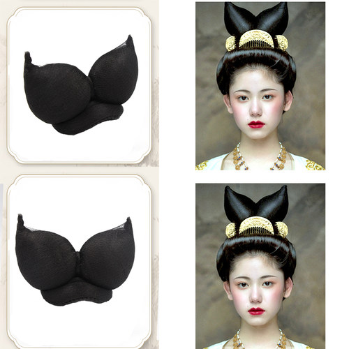 古装造型双头发髻假发影楼写真演出cos仙女发髻嫦娥妃子玉兔发髻